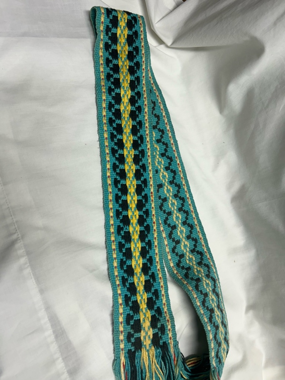 Handwoven Belt Strap 4’ Length Handcrafted Vintage Reversible - Picture 3 of 7